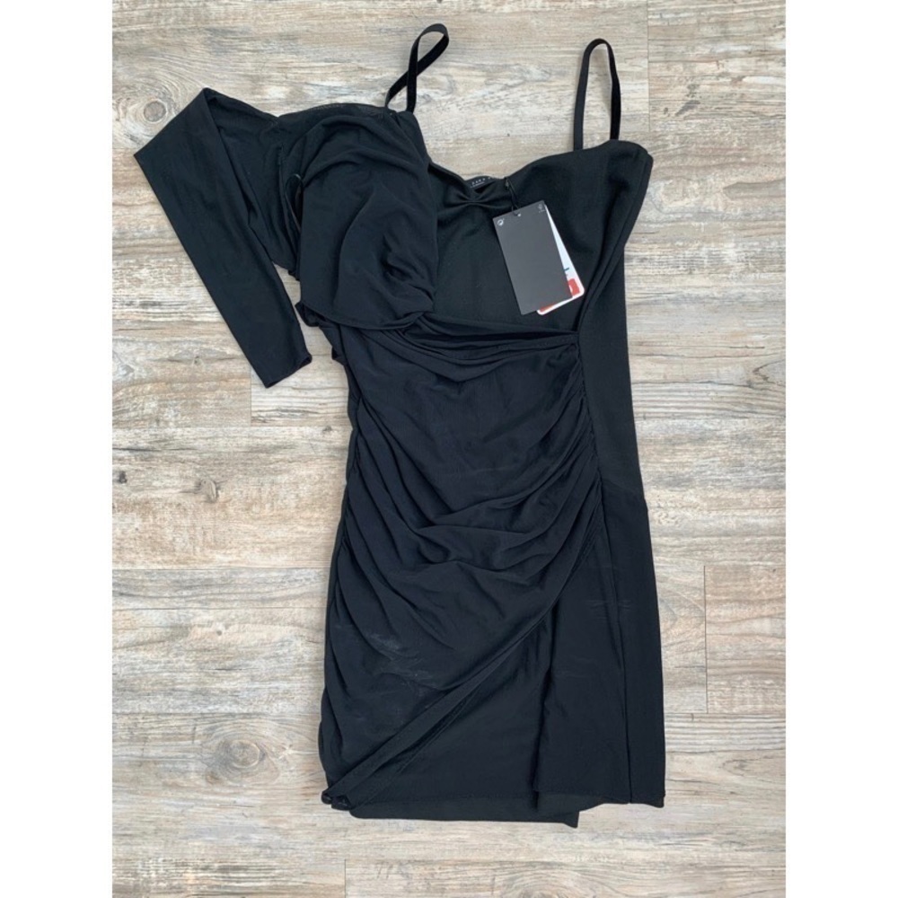 NWT ZARA Black One-Shoulder Dress